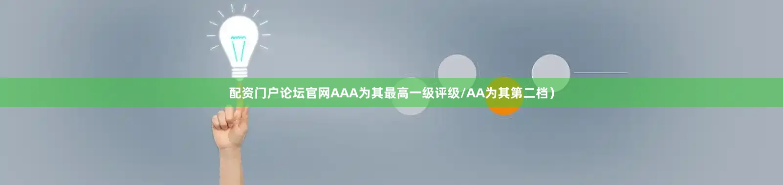 配资门户论坛官网AAA为其最高一级评级/AA为其第二档）